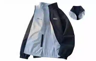 王者荣耀 基础款纯色条纹双面穿翻领飞行长袖高级感字母印花宽松教练夹克外套 男女同款