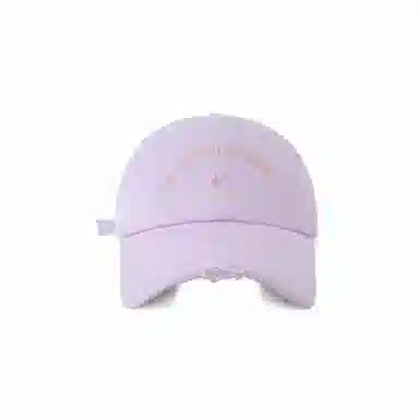 木林森 韩系花朵字母刺绣 韩版街头时尚做旧破洞帽子 棉 鸭舌帽 男女同款情侣款