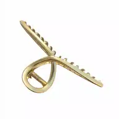 简应舒 哑金交叉形后脑勺盘发 合金 发夹 女款