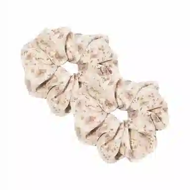 简应舒 法式碎花大肠扎头发丸子头发绳百搭 布艺 发圈 女款