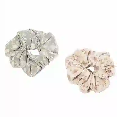 简应舒 法式碎花大肠扎头发丸子头发绳百搭 布艺 发圈 女款