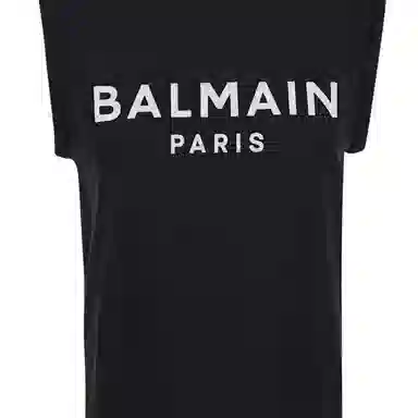 Balmain Sleeveless Logo T-Shirt Black