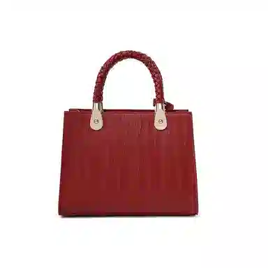 红蜻蜓 高级感气质通勤百搭款 牛皮 手提包斜挎包 女款 蓝色/黑色