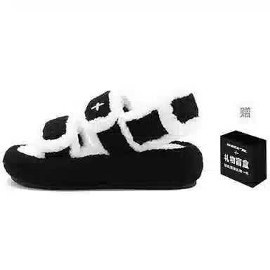 SMFK Cross Fur Platform Sandals