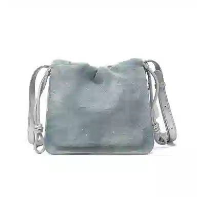 稻草人 设计感褶皱手抓纹 聚氨酯革 单肩包斜挎包 常规 女款 静谧黑/焦糖棕