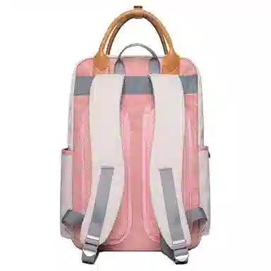 维多利亚旅行者 简约百搭休闲时尚潮流电脑旅行学生简易校园防泼水 尼龙 双肩包书包背包 常规 女款 粉色