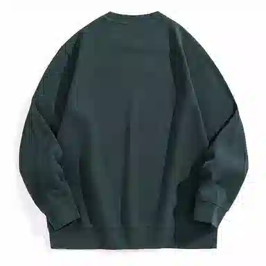 PEACEBIRD MEN Embroidered Crewneck Sweatshirt Dark Green