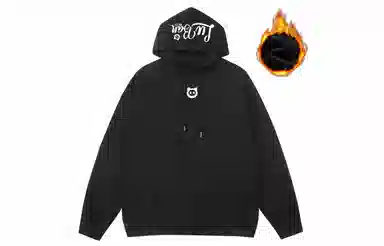 王者荣耀 鲁班七号星空梦想款 趣味字母印花加绒加厚保暖落肩长袖休闲宽松连帽卫衣 男女同款