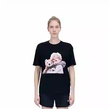 acme de la vieADLV Baby Face Bear Doll Hug Short Sleeve T-Shirt Black T