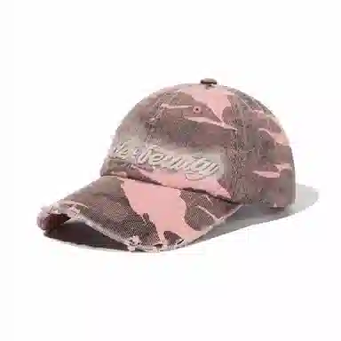 浪莎 迷彩刺绣棒球帽男女街头潮牌软顶鸭舌帽韩版做旧洗水遮阳帽 棉 鸭舌帽 男女同款情侣款