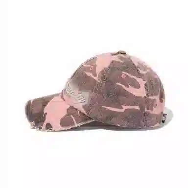 浪莎 迷彩刺绣棒球帽男女街头潮牌软顶鸭舌帽韩版做旧洗水遮阳帽 棉 鸭舌帽 男女同款情侣款