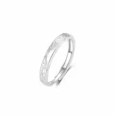 【S999足银纯银 可免费刻字】六桂福 福韵金 甜饰冰川对戒山川冰河 钟爱久久闪耀银河素圈恋爱告白#好运 首饰 戒指 男女同款情侣款