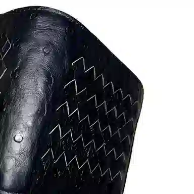 Bottega Veneta Intreccio Ostrich Card Holder Black