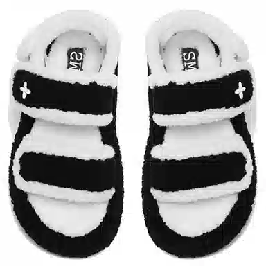 SMFK Cross Fur Platform Sandals