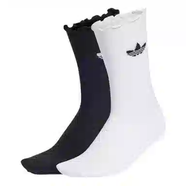 adidas Originals Logo Jacquard Mid Socks 2-Pack White Black
