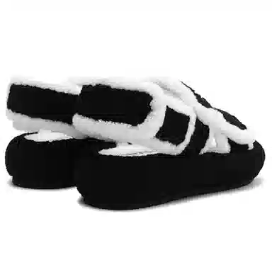 SMFK Cross Fur Platform Sandals