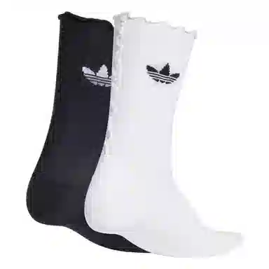 adidas Originals Logo Jacquard Mid Socks 2-Pack White Black