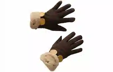 优幽兰 韩版高级感加绒加厚五指分指可触屏时尚潮流拼色休闲简约冬天骑车电动车保暖防寒防风 涤纶 绒线手套 女款