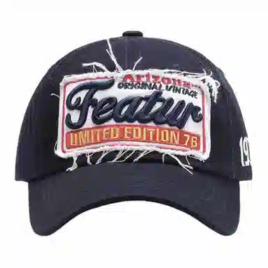 木林森 美式复古水洗做旧 时尚复古贴布立体刺绣弯檐遮阳 棉 鸭舌帽 男女同款情侣款