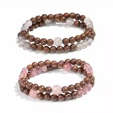 普陀山文创 新中式国风双圈叠戴转运珠复古小众气质文玩 好运 金丝檀木 手串 男女同款情侣款