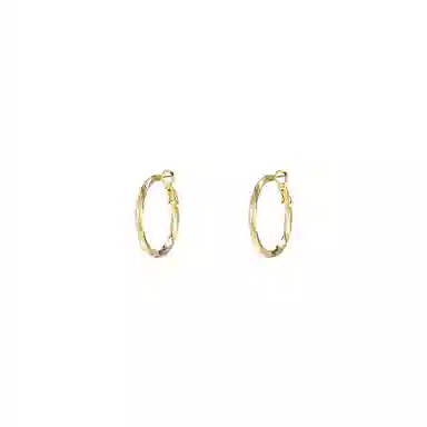 芒果饰品 韩系金色扭纹素耳圈圆 铜 耳环 女款