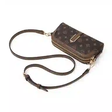 老人头 小众复古日常 合成革 手机包单肩斜挎包 女款 咖啡色