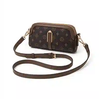 老人头 小众复古日常 合成革 手机包单肩斜挎包 女款 咖啡色