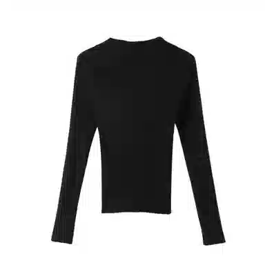 晚白 软糯不扎肤高弹力针织衫 女款 黑色