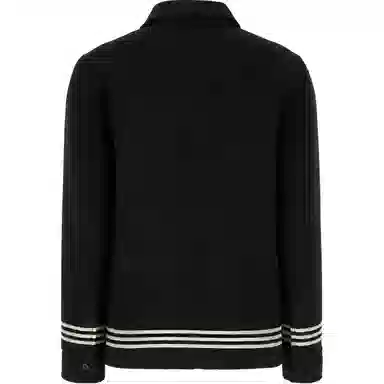 Burberry Striped Print Single-Breasted Jacket Black