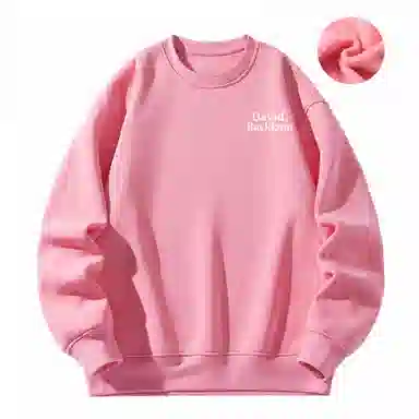 大卫贝肯 美式复古简约宽松休闲圆领长袖卫衣 男女同款 西瓜粉