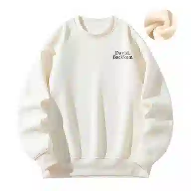 大卫贝肯 美式复古简约宽松休闲圆领长袖卫衣 男女同款 西瓜粉