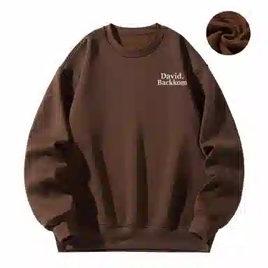 大卫贝肯 美式复古简约宽松休闲圆领长袖卫衣 男女同款 西瓜粉