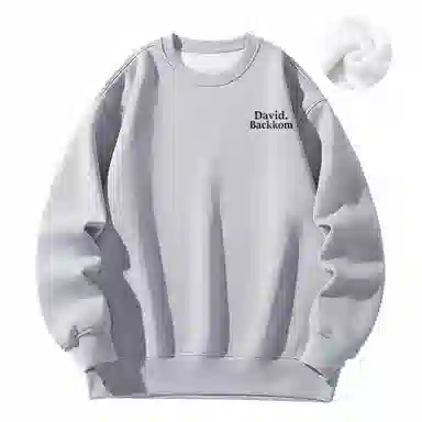 大卫贝肯 美式复古简约宽松休闲圆领长袖卫衣 男女同款 西瓜粉