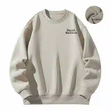 大卫贝肯 美式复古简约宽松休闲圆领长袖卫衣 男女同款 西瓜粉