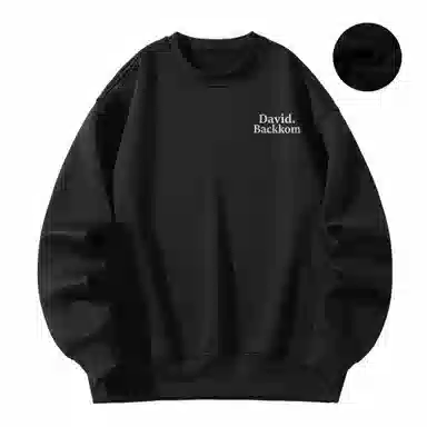 大卫贝肯 美式复古简约宽松休闲圆领长袖卫衣 男女同款 西瓜粉