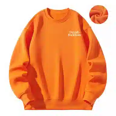 大卫贝肯 美式复古简约宽松休闲圆领长袖卫衣 男女同款 西瓜粉