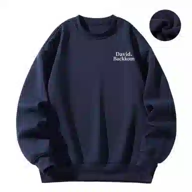 大卫贝肯 美式复古简约宽松休闲圆领长袖卫衣 男女同款 西瓜粉