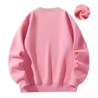 大卫贝肯 美式复古简约宽松休闲圆领长袖卫衣 男女同款 西瓜粉