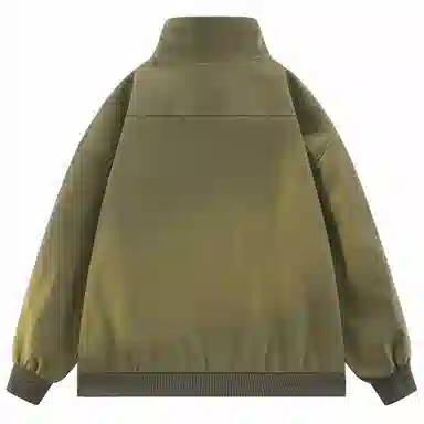 大卫贝肯 美式字母基础款工装教练户外通勤立领百搭舒适时尚长袖夹克外套 男女同款 黑色