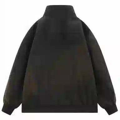 大卫贝肯 美式字母基础款工装教练户外通勤立领百搭舒适时尚长袖夹克外套 男女同款 黑色