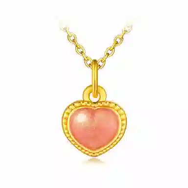 六福珠宝 糖果心情黄金珐琅工艺挂坠定价 足金 吊坠 女款