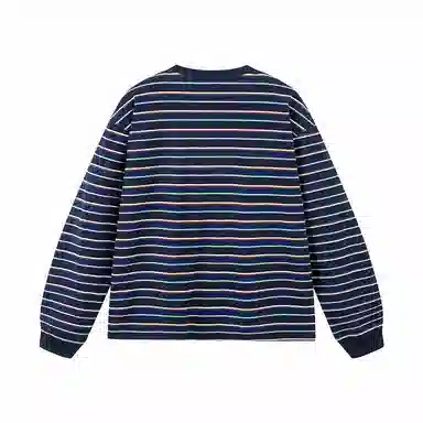 Mr. Jiangnan Vintage Logo Striped Long Sleeve Tee