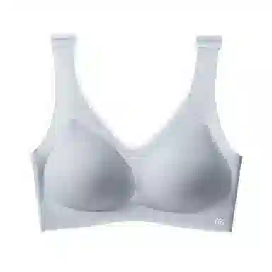 莫代尔 凉感无痕聚拢无钢圈运动美背超薄文胸 女款 灰蓝色