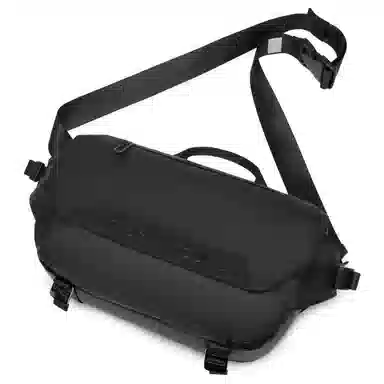 维多利亚旅行者 多功能可扩容潮流休闲时尚百搭上班通勤户外骑行 皮膜 胸包腰包 男款 黑色