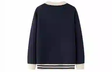 东鲸岁时记 经典基础款宽松学院风慵懒风开衫针织衫 男女同款 藏青色