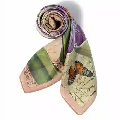 上海故事 百搭春秋时尚装饰喷绘外出 棉 桑蚕丝 绒线围巾 女款