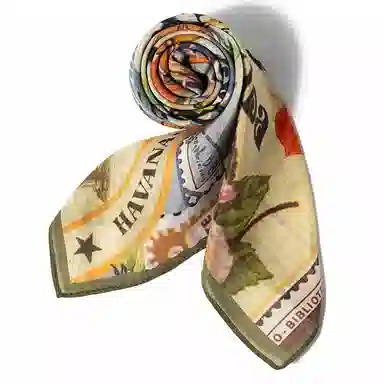 上海故事 百搭春秋时尚装饰喷绘外出 棉 桑蚕丝 绒线围巾 女款