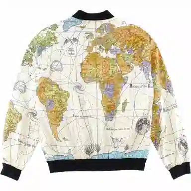 SAINT Mxxxxxx Map Print Zip Jacket White