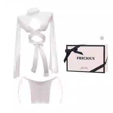 TLXT Simple Skin-friendly Tie Sweater Set White