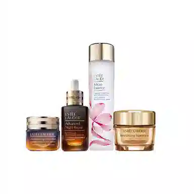 雅诗兰黛 明星礼盒小棕瓶樱花水护肤套装 保湿滋润修护 四件套